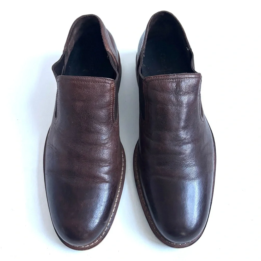 Cole Haan Goring Padded Heel Loafer Dress Shoes Slip On Brown Leather Size 10.5M